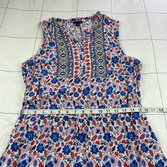 Talbots Dress Womens 10 Petite Pink Blue Multi Maxi Sleeveless Floral Bohemian - Picture 9 of 11